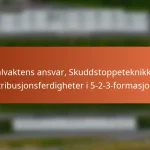 Målvaktens ansvar, Skuddstoppeteknikker, Distribusjonsferdigheter i 5-2-3-formasjonen